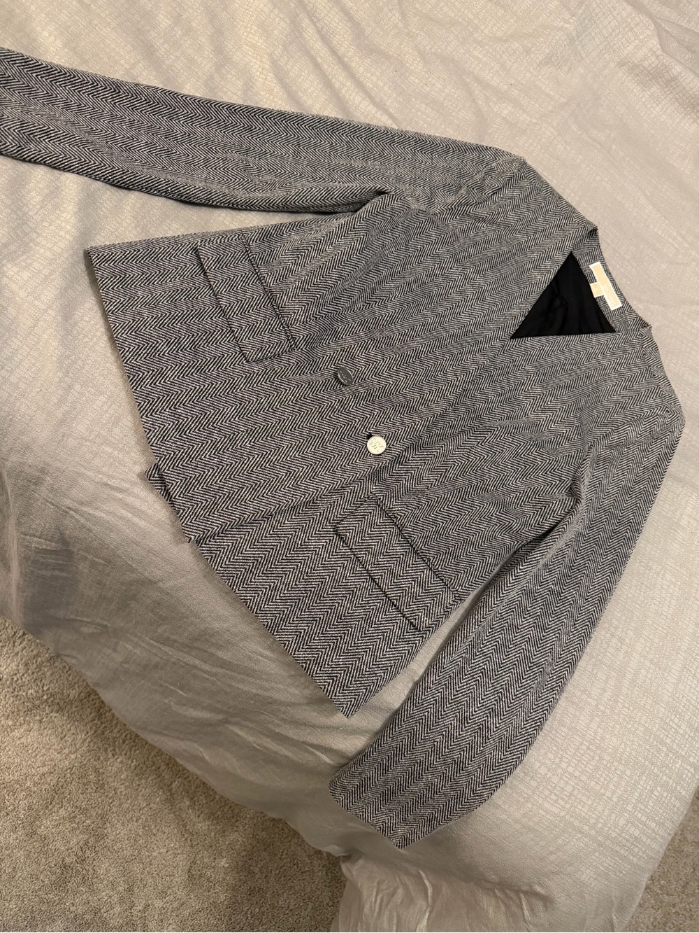MICHAEL Michael Kors Gray Herringbone Women's Blazer and Crop Flare pull on pant